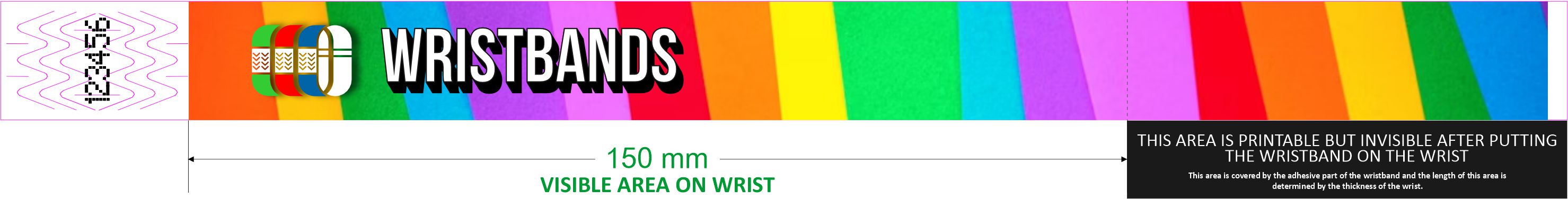 Exemple de visuel sur toute la longueur du bracelet